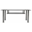 AVF Transitional Steel and Glass Coffee Table in Black/Chrome