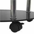 AVF Steel and Glass Two Tier Round Wheeled End Table in Black/Chrome