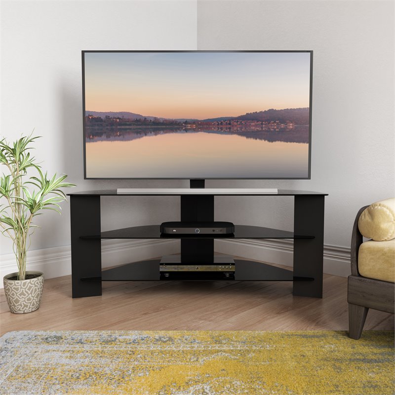 AVF Transitional Wood and Glass Vico TV Stand for TVs up to 55