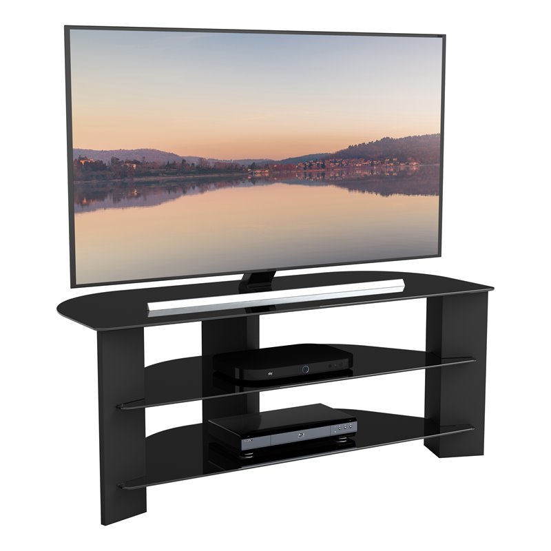 AVF Transitional Wood and Glass Vico TV Stand for TVs up to 55