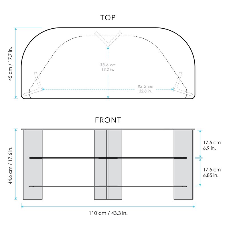 AVF Transitional Wood and Glass Vico TV Stand for TVs up to 55