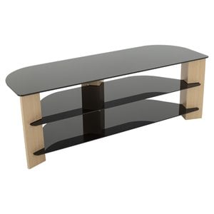 AVF Wood Varano TV Stand with Glass Shelves for TVs up to 65&quot in Oak/Black