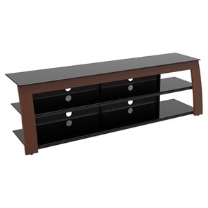 AVF Contemporary Wood Glass Steel TV Stand for TVs 32&quot to 90&quot in Black/Walnut