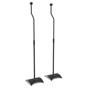 AVF Steel Speaker Floor Stands with Adjustable Height in Black (Set of 2)