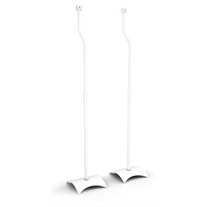 AVF Steel Speaker Floor Stands with Adjustable Height in White (Set of 2)
