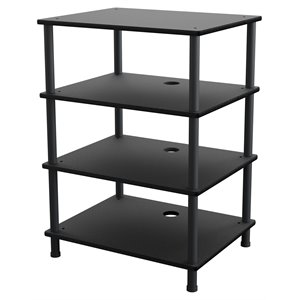 AVF 4-Shelf Steel and Wood Stand for Audio IT or Home Office in Black