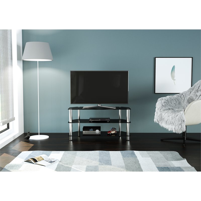 AVF Transitional Steel and Glass TV Stand for up to 50