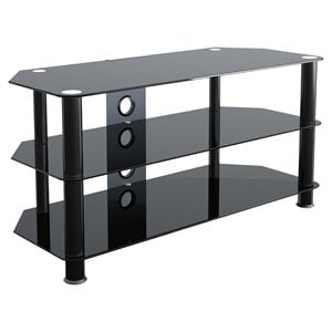 AVF Steel Glass TV Stand with Cable Management for up to 50&quot TVs in Black