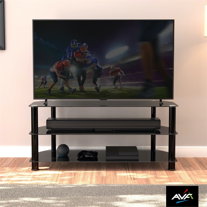 AVF Transitional Steel and Glass TV Stand for up to 55