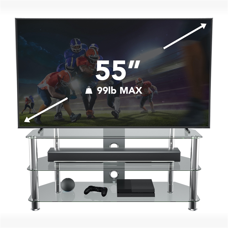 AVF Steel Glass TV Stand with Cable Management for up to 55