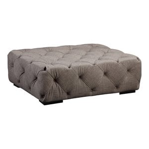 American Home Classic Jasper 17&quot Rectangular Fabric Ottoman in Brown