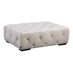 American Home Classic Jasper 17&quot Rectangular Fabric Ottoman in Beige