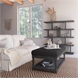 American Home Classic Athena Rectangular Fabric and Wood Coffee Table in Black