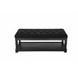American Home Classic Athena Rectangular Fabric and Wood Coffee Table in Black