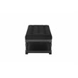 American Home Classic Athena Rectangular Fabric and Wood Coffee Table in Black