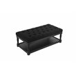 American Home Classic Athena Rectangular Fabric and Wood Coffee Table in Black