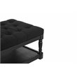 American Home Classic Athena Rectangular Fabric and Wood Coffee Table in Black