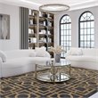 American Home Classic Edward Round Metal-Glass Coffee Table in Brushed Brass