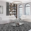 American Home Classic Edward Rectangular Metal and Glass Coffee Table in Silver