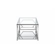 American Home Classic Edward Rectangular Metal and Glass Coffee Table in Silver