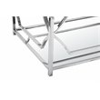 American Home Classic Edward Rectangular Metal and Glass Coffee Table in Silver