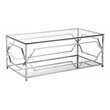 American Home Classic Edward Rectangular Metal and Glass Coffee Table in Silver