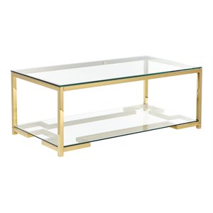 American Home Classic Nina Modern Metal Coffee Table in High Polish Gold
