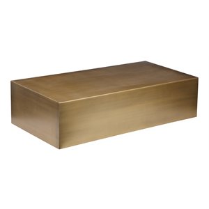 American Home Classic Spencer Rectangular Metal Coffee Table in Brushed Brass