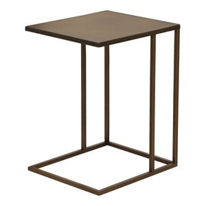 American Home Classic Dash Stainless Steel Metal Side Table in Brushed Brass
