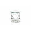 American Home Classic Edward Round Metal-Glass Side Table in High Polish Silver