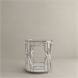 American Home Classic Edward Round Metal-Glass Side Table in High Polish Silver