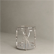 American Home Classic Edward Round Metal-Glass Side Table in High Polish Silver
