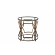 American Home Classic Edward Round Metal and Glass Side Table in Brushed Brass