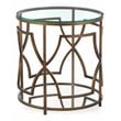 American Home Classic Edward Round Metal and Glass Side Table in Brushed Brass