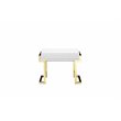 American Home Classic Julia Modern Stainless Steel Side Table in White/Gold