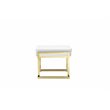 American Home Classic Julia Modern Stainless Steel Side Table in White/Gold