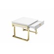 American Home Classic Julia Modern Stainless Steel Side Table in White/Gold