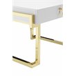 American Home Classic Julia Modern Stainless Steel Side Table in White/Gold