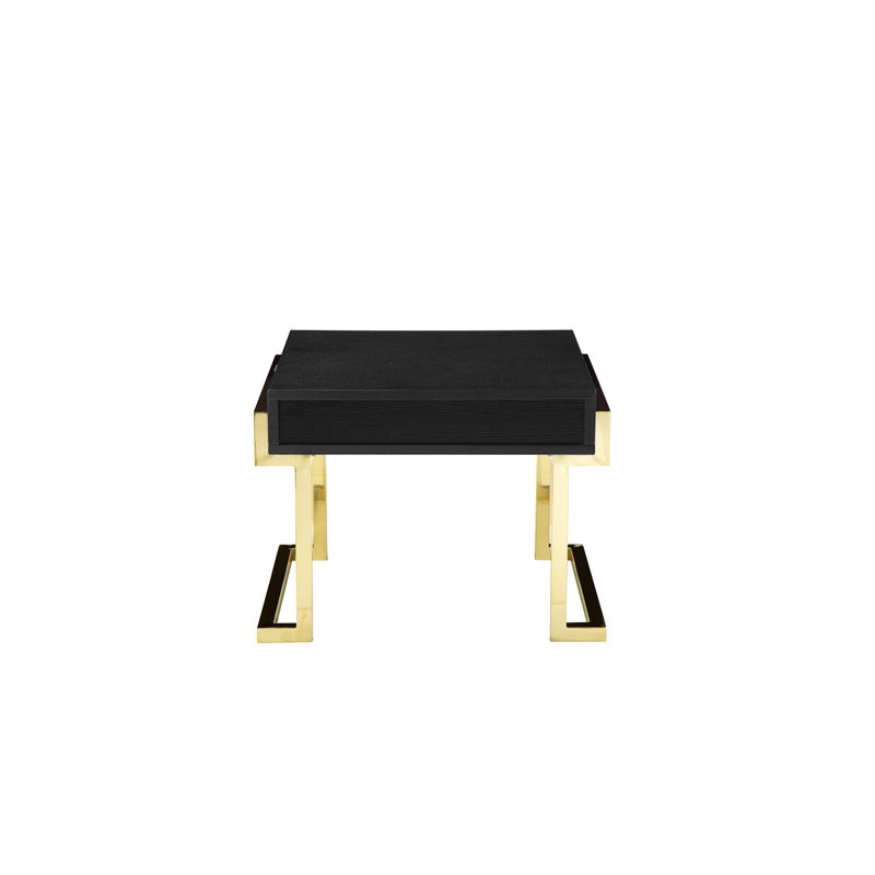 American Home Classic Julia Modern Stainless Steel Side Table in Black/Gold