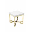 American Home Classic Sophia Steel Side Table in White Lacquer and Gold
