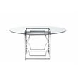 American Home Classic Edward Round Metal Dining Table in High Polish Silver