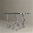 American Home Classic Edward Round Metal Dining Table in High Polish Silver