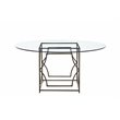 American Home Classic Edward Round Modern Metal Dining Table in Brushed Brass