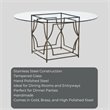 American Home Classic Edward Round Modern Metal Dining Table in Brushed Brass