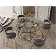 American Home Classic Edward Round Modern Metal Dining Table in Brushed Brass