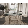 American Home Classic Edward Round Modern Metal Dining Table in Brushed Brass