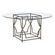American Home Classic Edward Round Modern Metal Dining Table in Brushed Brass