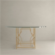 American Home Classic Edward Round Metal Dining Table in High Polish Gold
