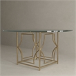American Home Classic Edward Round Metal Dining Table in High Polish Gold
