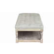 American Home Classic Athena Rectangular Fabric and Wood Coffee Table in White